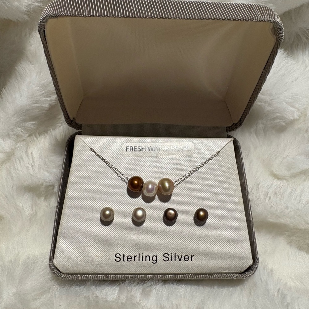 Sterling Silver Necklace and Earring Set